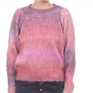 FRNCH Paris Noelia Fuzzy Puff Sleeve Sweater Bordeaux Large